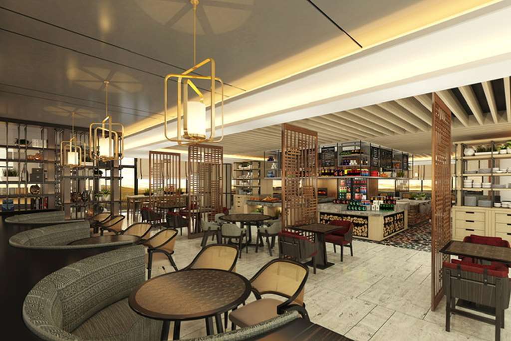 Hilton Dili Palm Springs Hotell Restaurang bild